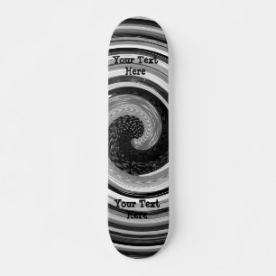 black and white curves modern abstract design skateboard