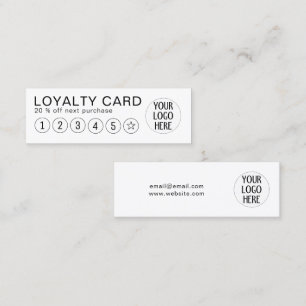 Black and White custom company logo Loyalty Card
