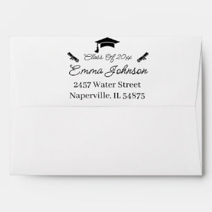 Black And White Custom Graduation Envelope