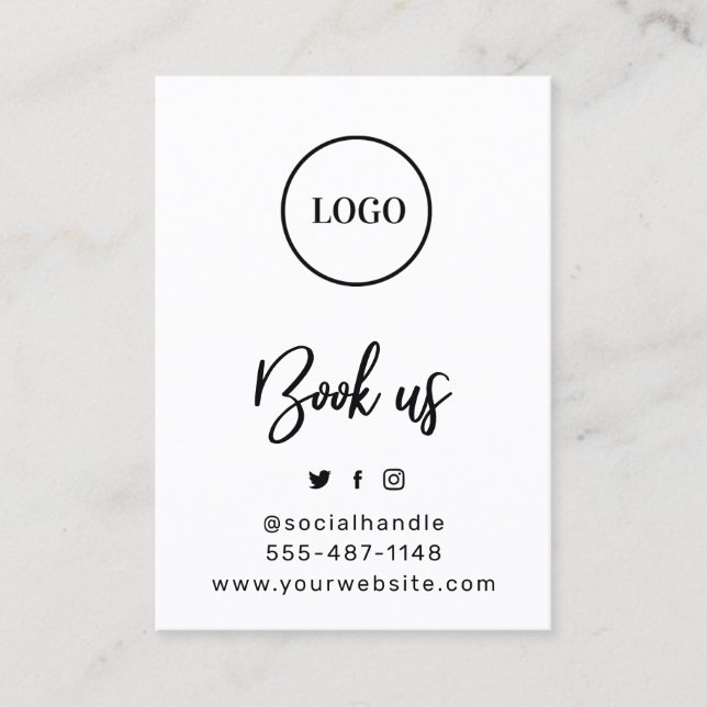 Black and White Custom Logo Waxing Aftercare Card (Front)