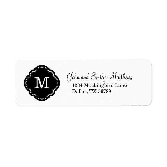 Black and White Custom Personalised Monogram (Front)