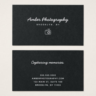 Black and White Custom Photographer Business Card