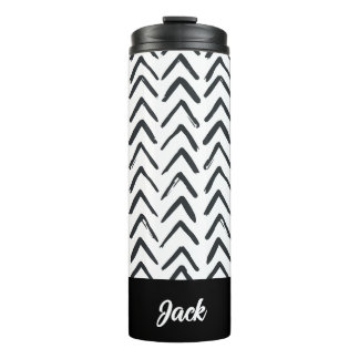 Black and White Custom Pine Thermal Tumbler