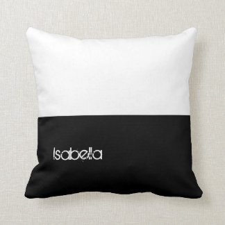 Black and White Custom Your Name Here Pillow