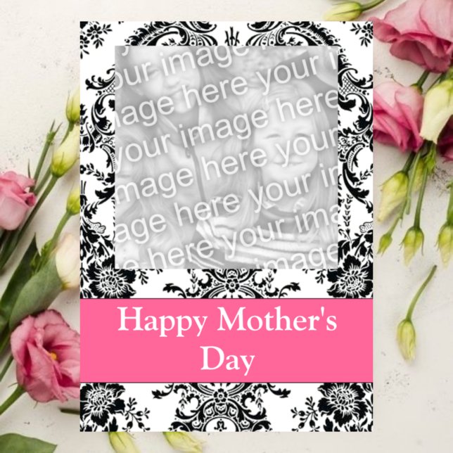 Black and White  Customisable Photo Card (Creator Uploaded)