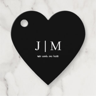 Black and White Customisable Wedding Favour Tag