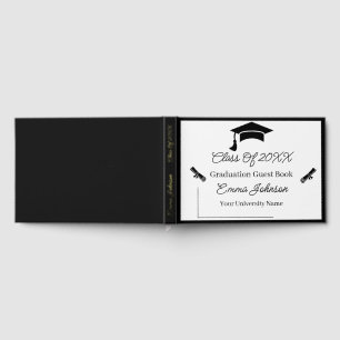 Black And White Customizable Graduation Guest Book