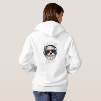 Black and White Cute Dog Hoodie