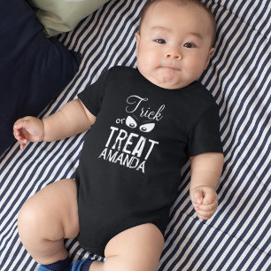 Black and White Cute Halloween Custom Baby Bodysuit