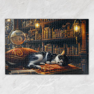 Black and White Cute Kitten Gift for Cat Lover Jigsaw Puzzle