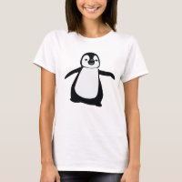 Black and white cute penguin drawing