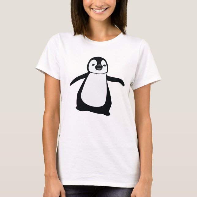 Black and white cute penguin drawing T-Shirt (Front)