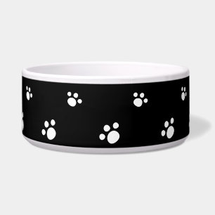 Black And White Cute Puppy Dog Paw Print Pattern