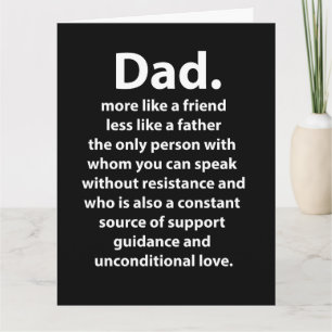 Black and White Dad Daddy Quote Card