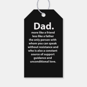 Black and White Dad Daddy Quote Gift Tags