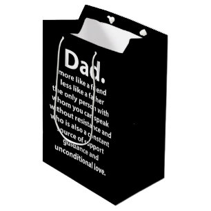 Black and White Dad Daddy Quote Medium Gift Bag