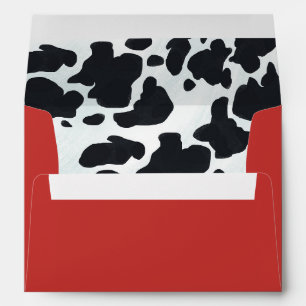 Black and White Dairy Cow Spots Pattern   Envelope