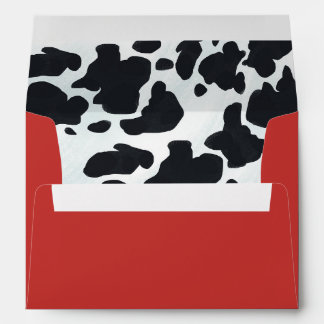 Black and White Dairy Cow Spots Pattern   Envelope