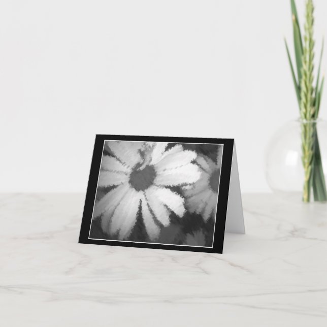 Black and White Daisy Card (Front)
