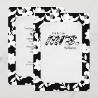 black and white daisy floral pattern