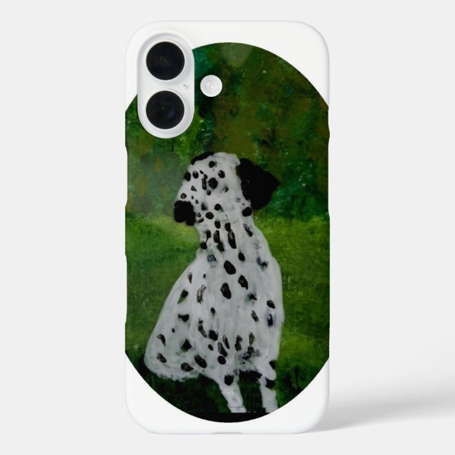 Black and White Dalmatian Dog Art Case-Mate iPhone Case (Back)