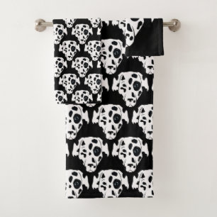 Black and White Dalmatian Dog Bath Towel Set