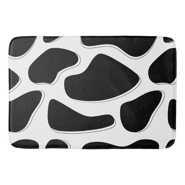 Black and White Dalmatian print  Bath Mat (Front)