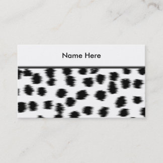 Black and White Dalmatian Print Pattern. Business Card
