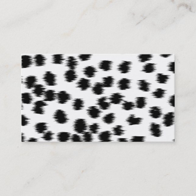 Black and White Dalmatian Print Pattern. Business Card (Front)