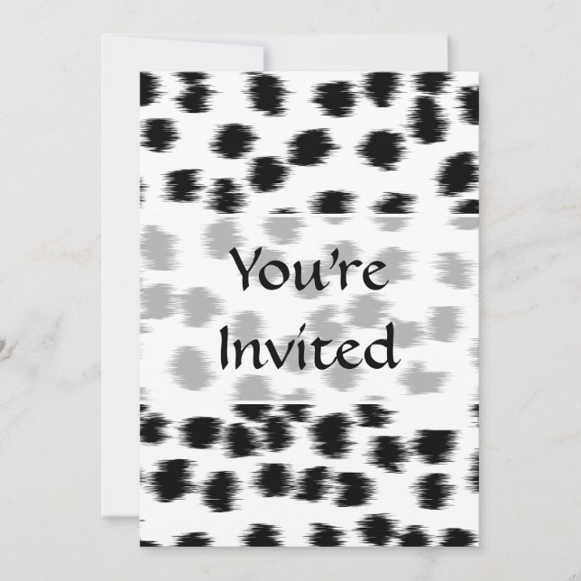 Black and White Dalmatian Print Pattern. Invitation (Front)