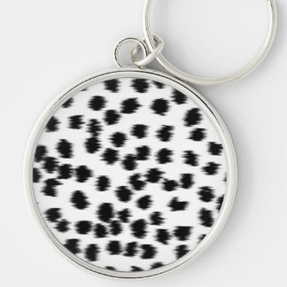 Black and White Dalmatian Print Pattern. Key Ring