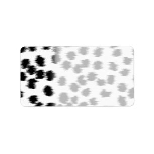 Black and White Dalmatian Print Pattern. Label