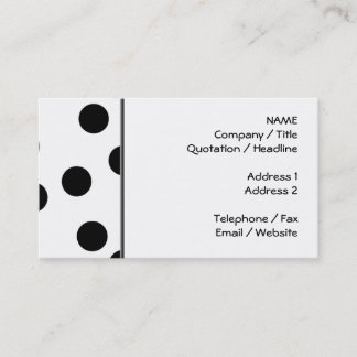 Black and White Dalmatian Spot Pattern. Business Card