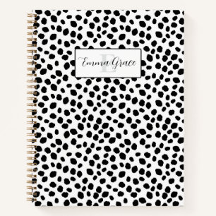 Black and white Dalmatian spot pattern notebook