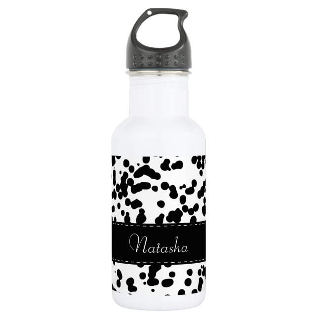Black and White Dalmatian Spots 532 Ml Water Bottle (Front)