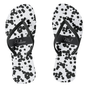 Black and White Dalmatian Spots Jandals