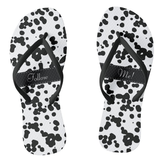 Black and White Dalmatian Spots Jandals (Footbed)