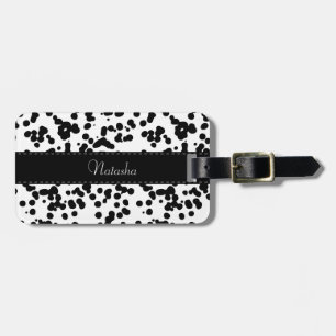 Black and White Dalmatian Spots Luggage Tag