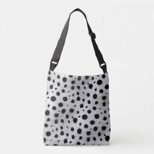 Black and White Dalmatian Spots Pattern Crossbody Bag