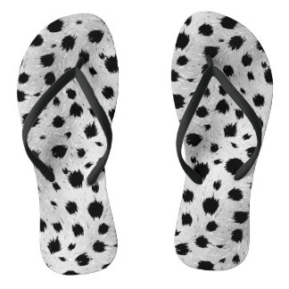 Black and White Dalmatian Spots Pattern Jandals