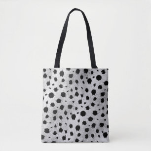 Black and White Dalmatian Spots Pattern Tote Bag