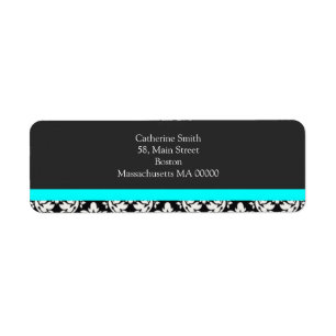 Black and White Damask Address Labels