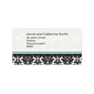 Black and White Damask Address Labels with Tiffany