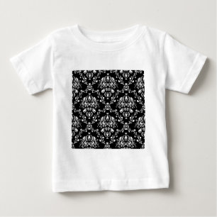 Black and White Damask Baby T-Shirt