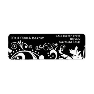 Black and white damask brocade muslim wedding