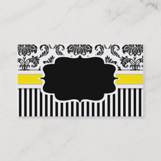 Black and White Damask Business Card
