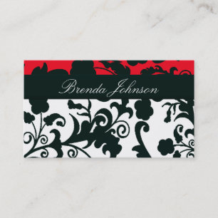 Black and White Damask Business Card