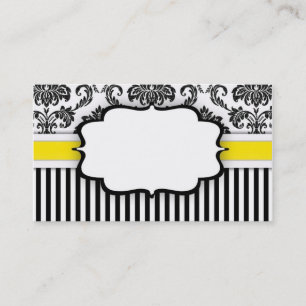 Black and White Damask Business Card