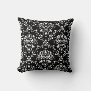 Black and White Damask Cushion