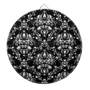Black and White Damask Dartboard